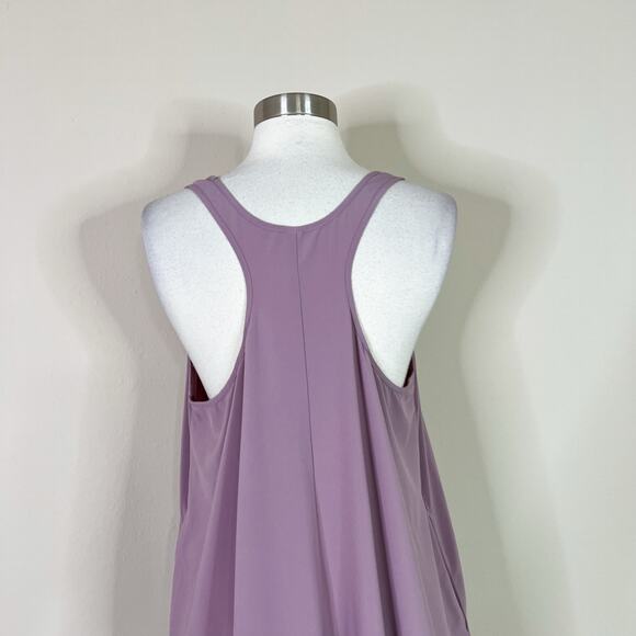 Athleta | Persidio Mauve Flowy Asymmetric High Low Racerback Pocket Midi Dress M - Picture 7 of 11